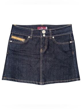 Vintage 90s Jordache Low Rise Denim Mini Skirt Bareback Womens 5 / 6 Stretch Y2K